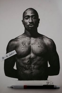 Tupac Shakur dessiné par Mr. Noast (2HIF)