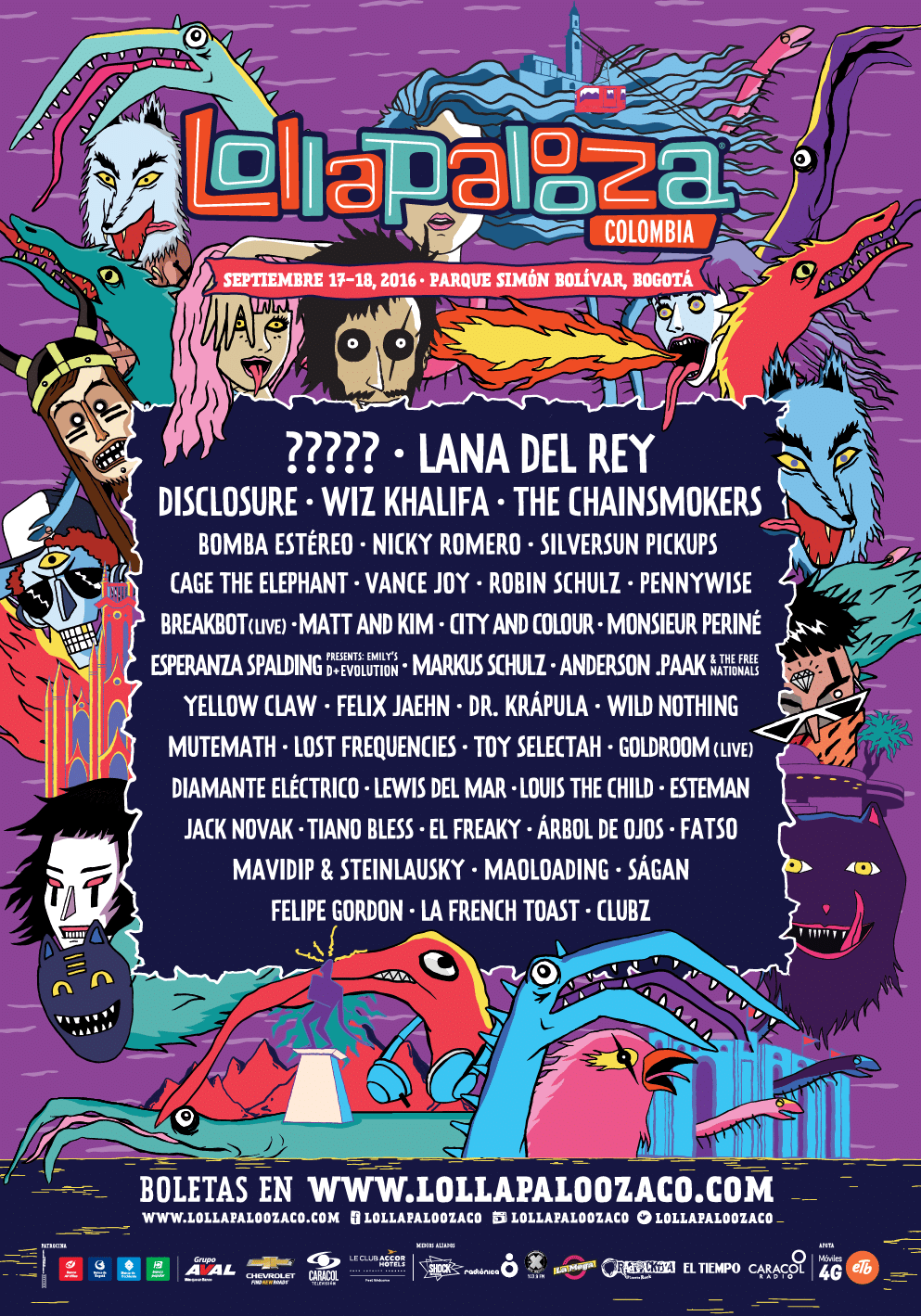 LOLLAPALOOZA Colombia Lineup