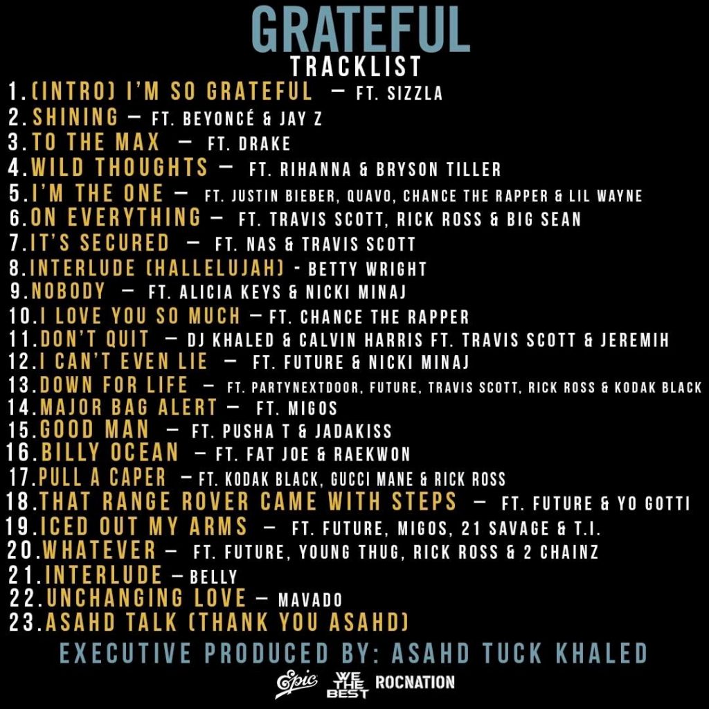 Grateful Tracklist (DJ Khaled)