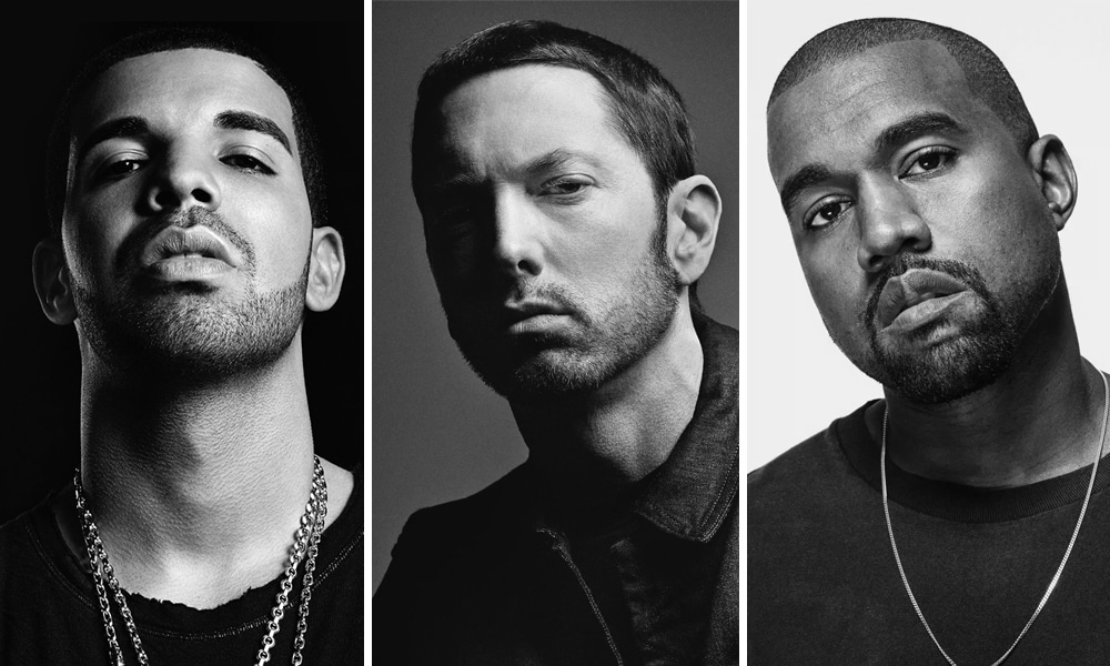 Eminem, Drake, Kanye West dans le Top 10 des artistes les plus écoutés de la décennie sur Spotify